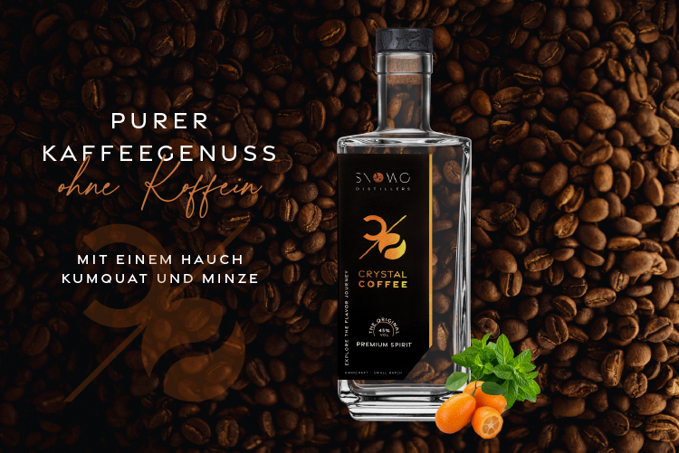 Reiner Kaffeegenuss – klar, elegant und völlig neu gedacht. Ohne Koffein, mit feiner Kumquat und Minze.